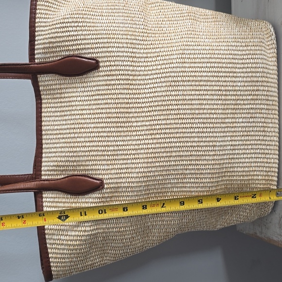 Madewell The Leather-Trimmed Straw Tote In Rustic Twig Multi - Picture 14 of 15